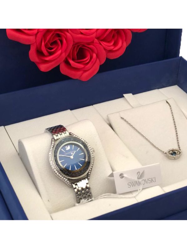 ست ساعت و گردنبند زنانه سواروسکی مدل SWAROVSKI 6762D