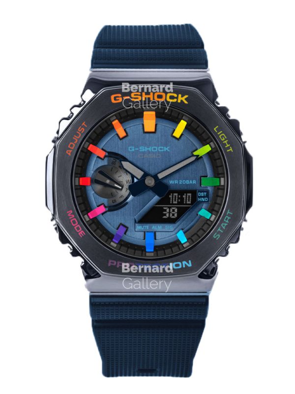 ساعت مچی کاسیو جی شاک G-Shock CasiOak Blue Rainbow-GM-2100 Custom