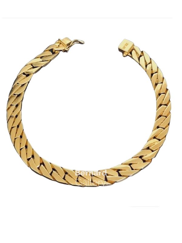 دستبند طلا ۱۸ عیار کارتیر تخت (کوبیده) Cartier (نو)