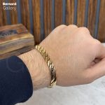 دستبند طلا ۱۸ عیار کارتیر تخت (کوبیده) Cartier (نو) - تصویر 4