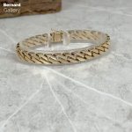 دستبند طلا ۱۸ عیار کارتیر تخت (کوبیده) Cartier (نو) - تصویر 2