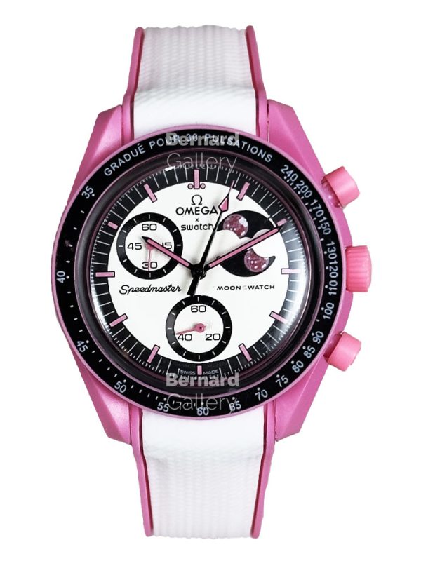 ساعت مچی امگا سواچ بند رابر Swatch X Omega Moonswatch Mission To The Pink Moonphase Rubber Strap