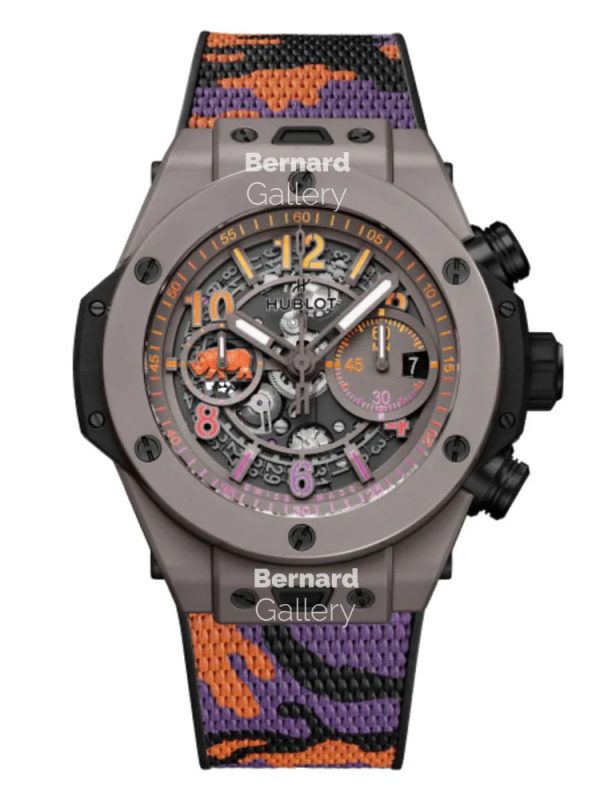 ساعت مچی مردانه هابلوت Hublot Square Bang Unico King Gold Rainbow - 42 mm