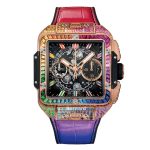ساعت مچی مردانه هابلوت Hublot Square Bang Unico King Gold Rainbow - 42 mm