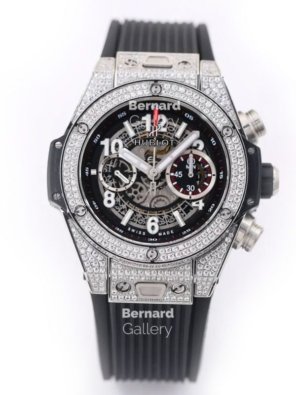 ساعت مچی مردانه هابلوت Hublot Big Bang Unico Titanium Pave Diamond 45mm