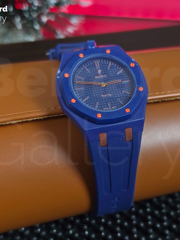 ساعت مچی اودمارپیگه سواچ رویال پاپ Audemars Piguet x Swatch | Royal Pop ORENJI HACHI به همراه بند مچی